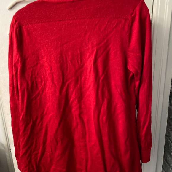 Talbots Beautiful pure merino wool red cardigan with pockets size Xl - Picture 5 of 6